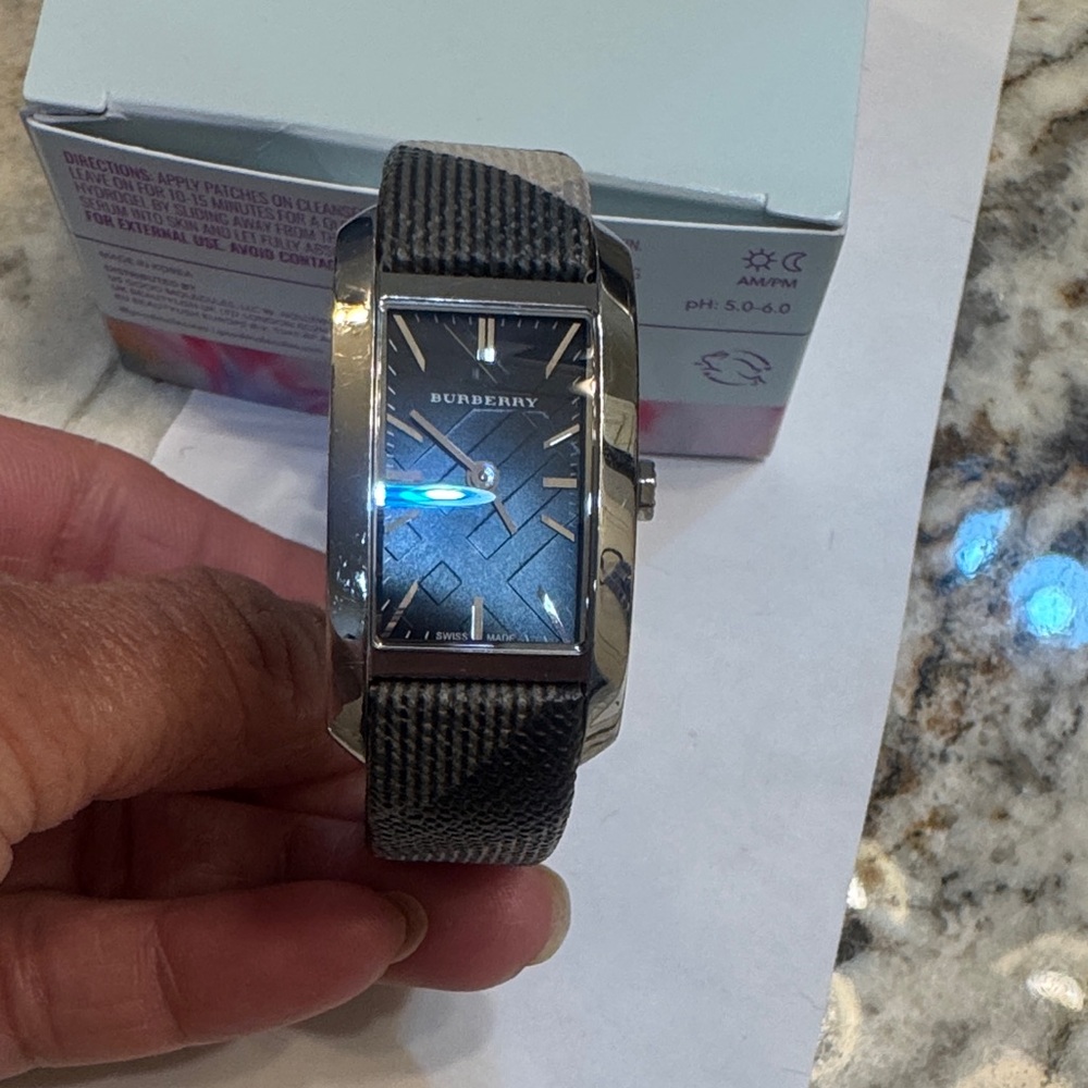 Burberry Black and Silver Geometric Watch